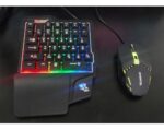 Kit Teclado Una Mano Mouse Gamer Celular Yelandar N3000 Rgb