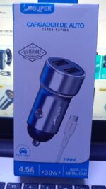 CARGADOR DE AUTO ENTRADA C 30W 4.5A - Imagen 3