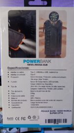 POWER BANK SOLAR 15000 MARCA SUPER 25W - Imagen 2