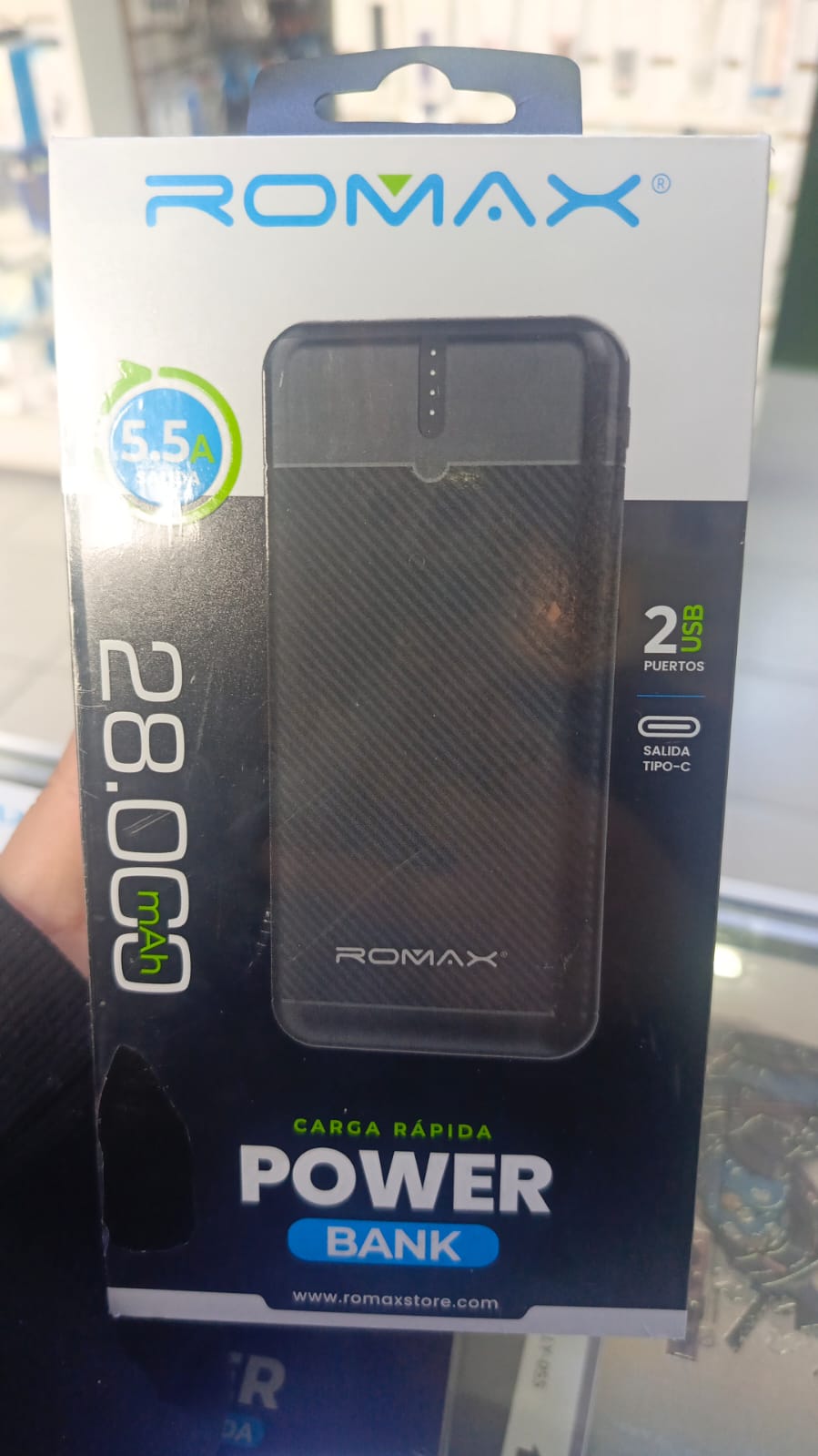 8fc1c922-85b2-4f86-820f-32bd95cd1881 CARGADOR PORTATIL ROMAX 28000 TCP0177 - Imagen 1