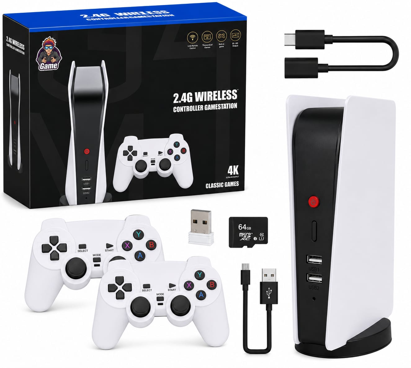 390ddc7e-5fb2-4985-8868-1ce3ba7c9e60 M5 PRO 4K + 2 MANDOS MODELO PLAY CONSOLA 3 INALÁMBRICOS HDMI - Imagen 1